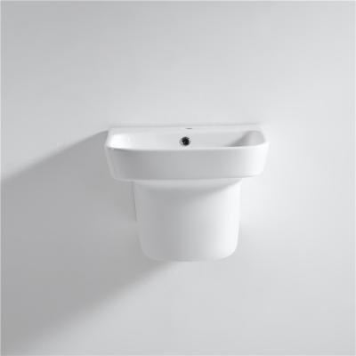 China New Lavatory High Temperature Ceramic Sanitary Supplier Modern Basin Wash Basin Ceramic Wall Hung Basin Sink for sale