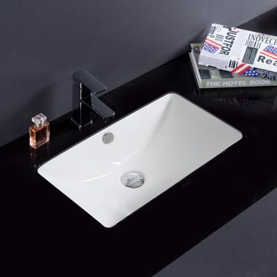 China Cheap Price High Temperature Ceramic Rectangular White Bathroom Ceramic Sinks Under Counter Basin Bathroom Sink for sale