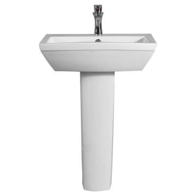 China Modern High Temperature Ceramic Free Standing Square Bathroom Wash Basin Face Hand Wash Pedestal Sink Ceramic Basin Dining Room for sale