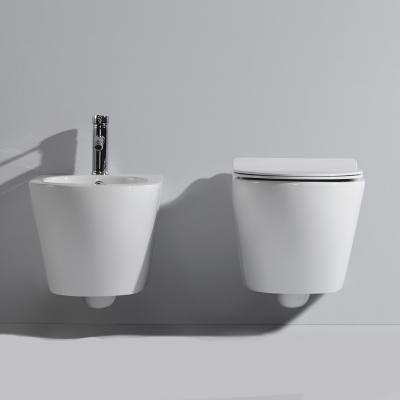 China New Style Modern High Quality Bathroom Rimless Ceramic WC Wall Hung Bidet Ceramic Toilet for sale