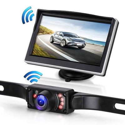 China 628px*582px. Wireless Car Rear View Cameras System Full Color LCD Display With Wireless Transmitter Receiver for sale