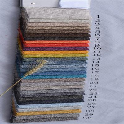 China Plain Weave Dyed Linen Sofa Fabric 100% Polyester Thickened Solid Color for sale