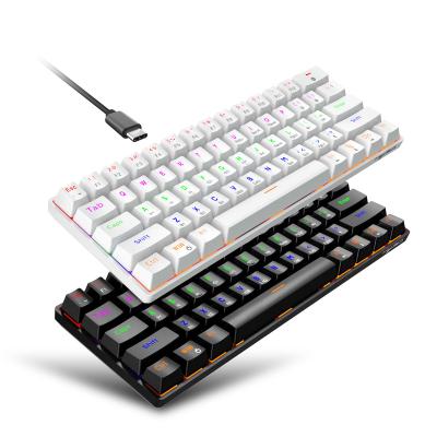 China Anti-Ghosting HXSJ L800 61 Key Three-Mode RGB Wired BT Keyboard Green Axis Wireless Gaming Desktop ABS Built Mechanical 2200 MA Spot for sale