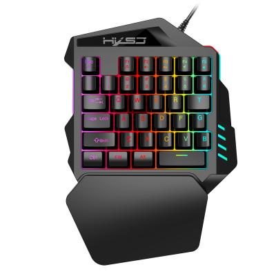 China HXSJ V100 Anti-ghosting New 35 Key Membrane Keyboard Hand Made Color Backlit Gaming Left Handed Chicken Keyboard Spot Wholesale for sale