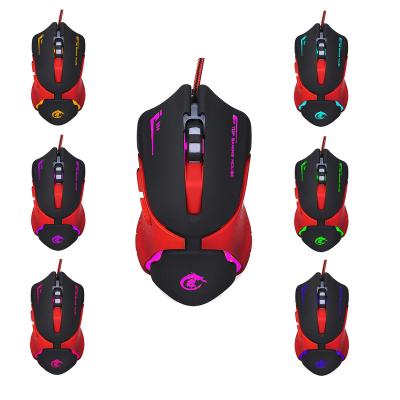 China HXSJ Colorful A903 Wired Competitive USB Computer Mouse 7 Head Adjustable Colorful Game Mouse 3200dpi Gaming Mouse for sale