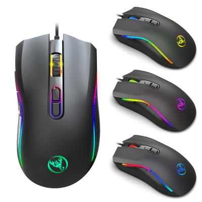 China 3D HXSJ A869 USB Wired Luminous Programmable Mouse 7200DPI 7D RGB Competitive Gaming Mouse for sale