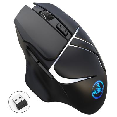 China 3D HXSJ T60 Business Mouse 2.4G HZ Wireless Connection Mute 6 Pieces Desktop Gaming Luminous Rechargeable Mouse for sale