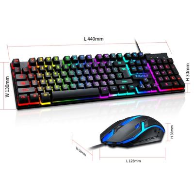 China Hot Selling Professional Anti-fall Low Price Wired Keyboard And Mouse Set Luminous Keyboard And Mouse Set for sale