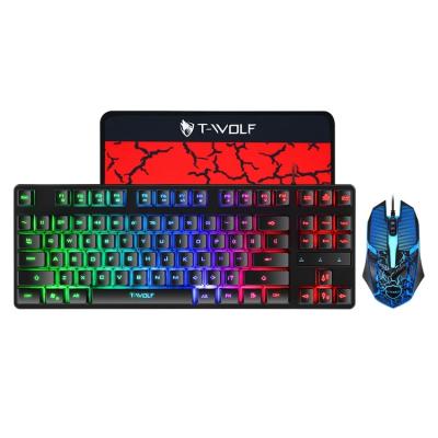 China Hot Selling Anti-Drop Game Wired Usb Keyboard and Mouse Bundle for Office and Home PCs for sale