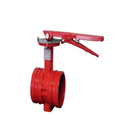 China General Manual Handle Groove Flange Butterfly Valve Fire Fighting Butterfly Valve DN80 for sale