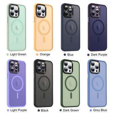 China Shockproof Magnetic Phone Case For iPhone 14 Pro iPhone 13 12 Max Case Magsafing Cover For Wireless 11 Pro 14 Max Charging Magsafe Case for sale