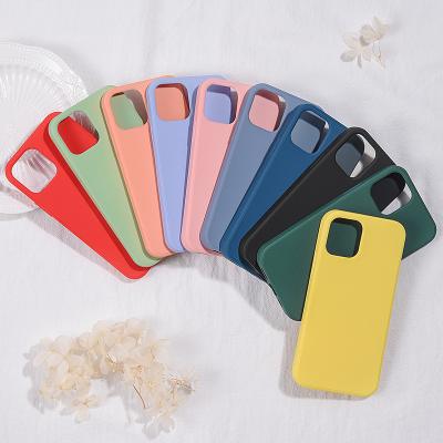 China Shockproof Square Liquid Silicone Phone Case For iPhone 14 11 13 12 Pro Max Mini X XR XS 7 8 Plus Se Protective Back Cover 2020 for sale