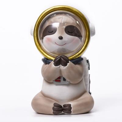 China Artificial Animal Statue Art And Craft Modern Sculpture Astronaut Sloth Birthday Party Decorations Artificial Pet Resin for sale