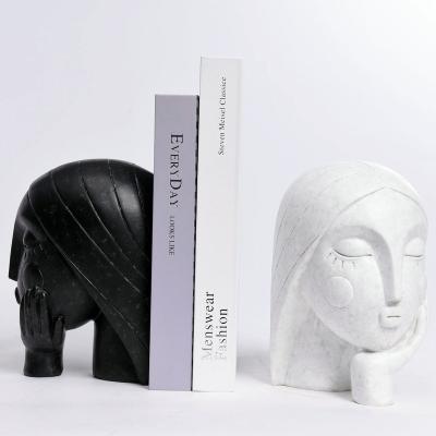 China Modern Abstract Art Kit Bookend Profile Resin Face Sculpture Custom Wholesale Modern for sale