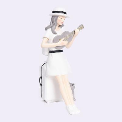 China Modern Cute Europe Europe Guitar Girl Birthday Gift Room Decoration Creative Ornament for sale