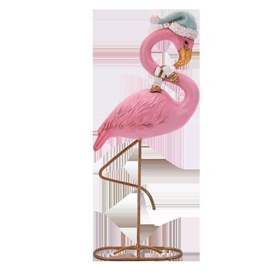 China USA USA In Stock Resin Animal Statues Party Flamingo Christmas Ornament for sale