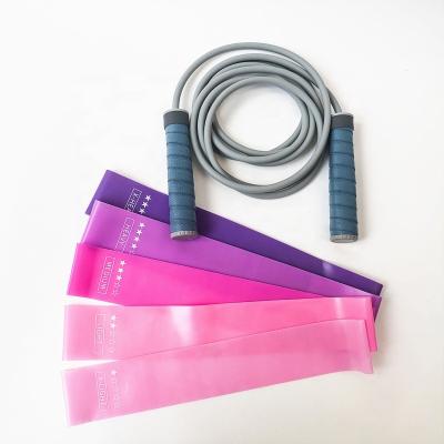 China 2020 Yoga Exercise Duolite High Resistance Heavy Weighted Jump Rope And Mini Resistance Band Set for sale