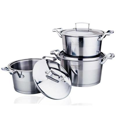 China ELERANBE sustainable cookware 6pcs stainless steel cookware set with metal lid for sale