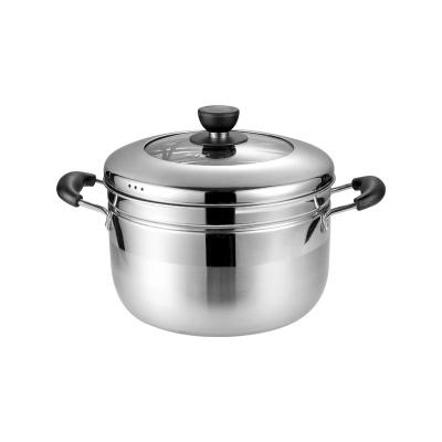 China Sustainable Wholesale Japanese Style Steamer Stainless Steel Soup Pot Steamer Pot With Lid for sale