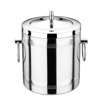 China HanFa Sustainable Top Selling Ice Bucket Metal Double Wall Stainless Steel Ice Cooler Bucket for sale