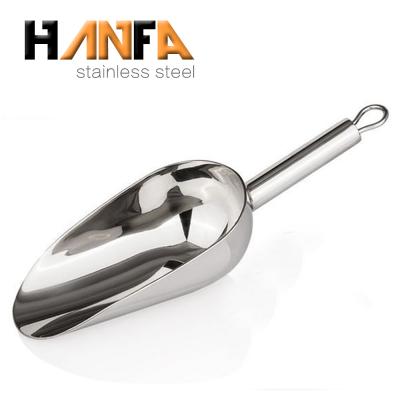 China Sustainable Heavy Duty Stainless Steel Spatula Bar Ice Scoop Coffee Ice Scoop for sale