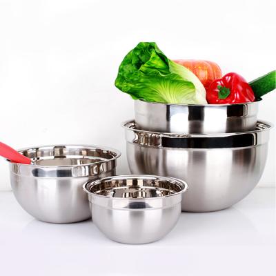 China Sustainable High Quality Stainless Steel Ice Bowl With 7 Sizes Of Serving Mixing Bowl for sale