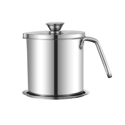 China Sustainable Hot Sale Kitchen Stainless Steel Oil Pot Oil Cup Oil Purifier Pot With Filter for sale