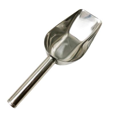 China Cheap Home Hotel Restaurant Factory Ice Scoop Shovel Stainless Steel Ice Shovel With Flat Bottom for sale