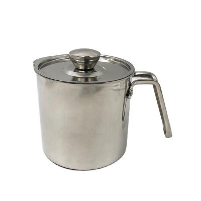 China High Quality Sustainable Kitchen Oil Filter Pot Stainless Steel Oil Cup Oil Pot With Lid for sale