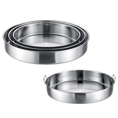 China Viable Cheap Set 28 Round 32 36cm Stainless Steel Strainer Cake Pan Set Tray for sale