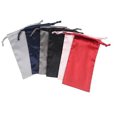 China Custom Gerine Satin Folding Food Storage Cosmetic Make Up Gift Drawstring Pouch Bags for sale