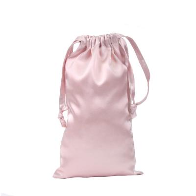 China Pink Logo Portable Drawstring Embroidery Portable Small Pouch Folding Storage Bag Storage Bag Customized Cosmetic Bag For Jewelry for sale