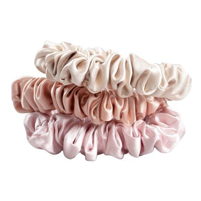 China Fashion New 22mm Customized Skinny Gerine Hair Band Ponytail Silk Holder Scrunchies For Women Hair Tie for sale