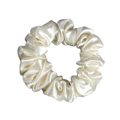 China Fashion 22mm Tall Hair Scrunchies Silk Satin Scrunchies Design Pure Hair Tie 100% Mulberry Silk Hair Scrunchies for sale