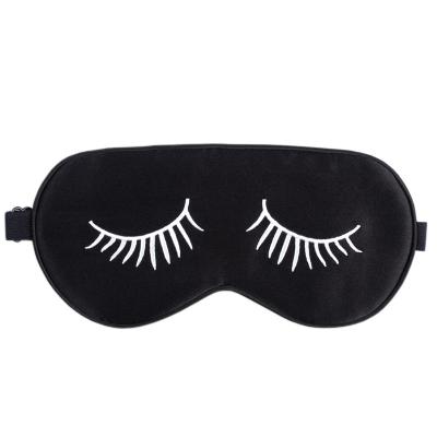 China Gerine Anti-Wrinkle Hot Sale 100% Silk Eyelash Eyemask Super Comfortable Soft Sleep Embroidered Adjustable Double Sided Eye Mask for sale