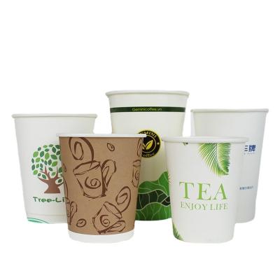 China Disposable Coated Paper Cup Custom Logo Thickened Office Disposable PLA 8 Ounce Drinks Cup for sale