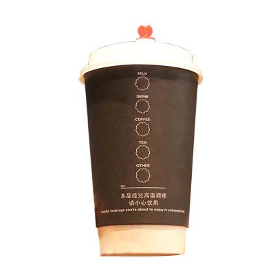 China Double-Layer Disposable Thickened Cavity Insulated Paper Cup Juice Hot Drink Coffee Cup With Custom Logo for sale