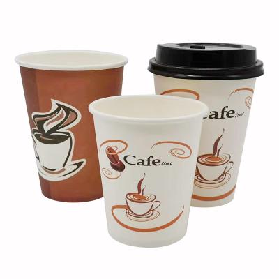 China Wholesale Hot Selling Disposable Coffee Paper Cup With Drink Lid Thickened Hot Cup Custom Logo for sale