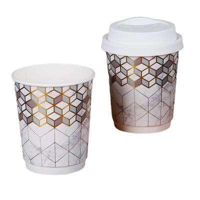 China Double 8oz 12oz 16oz Disposable Paper Cup Wall Coffee Cup Disposable Cheap Coffee Cups With Lid Customization Logo for sale