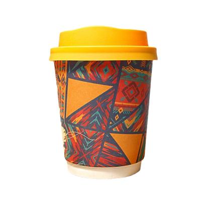 China Double-Layer Disposable Paper Cup Coffee Hot Chocolate Tea Paper Cup Factory 8oz Disposable Paper Cup Custom Logo for sale