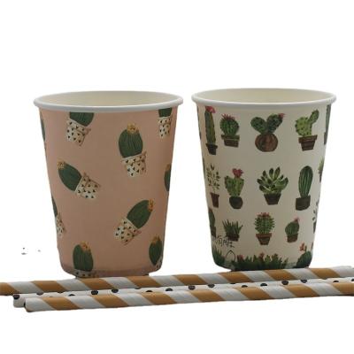 China 250ml Printed Logo Cheap Custom Kids DIY Color Paper Cups Handmade Disposable Paper Cups Disposable for sale