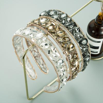 China Accessories Crystal Diamond Gemstone Headband Luxury Shiny Fashion Bling Bling Hairband Women Headband for sale