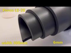 Black PORON INOAC Foam LE-20 High Rebound 6.0mm Rubber Backed Foam