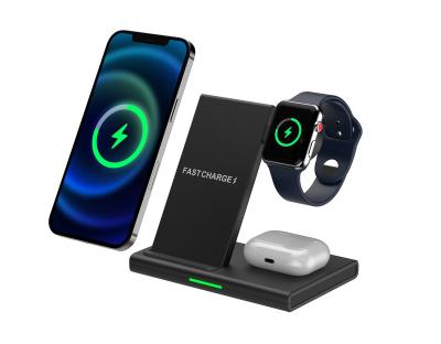 China Smart Watch Quick Watch 3 in 1 Magnet Wireless Charger Stand Phone Charging Dock Dock for Apple Airpods pro for sale