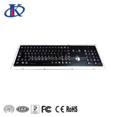 China Multimedia kiosk or industrial application black industrial metal or kiosk keyboard with trackball, function keys and number keypad for sale