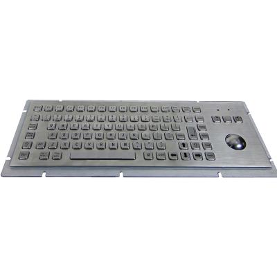 China touch screen kiosk or industrial application keyboard stainless steel metal industrial keyboard with trackball used for kiosk for sale