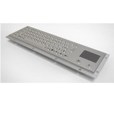 China Kiosk or industrial touch screen application Win7 brushed metal industrial keyboard with touchpad with USB interface for sale