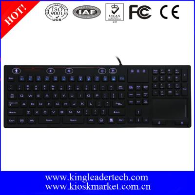 China Slim industrial keyboard silicone keyboard with touchpad and IP68 backlight for sale