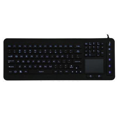 China Waterproof Membrane USB LED Backlight Silicone Keyboard With Touchpad for sale