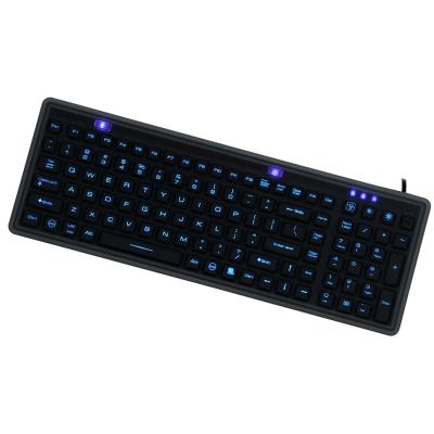 China Backlit washable membrane silicone keyboard with function key for sale